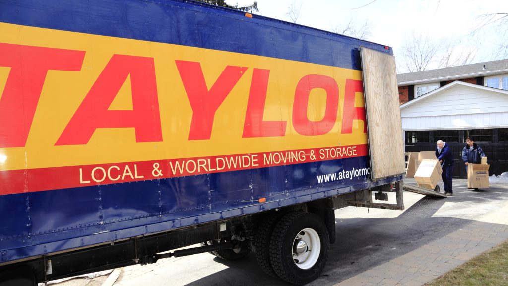 Taylor moving truck being loaded