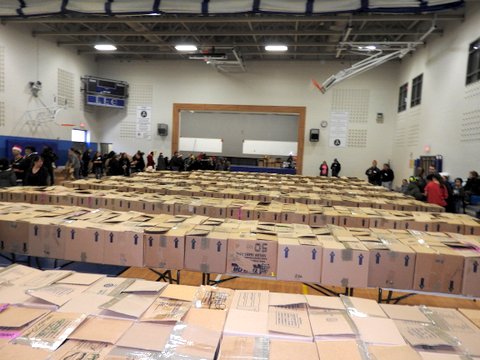 Large number of boxes doned by Taylor Moving