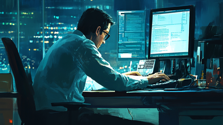 HR manager working on the computer